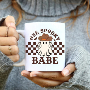 One Spooky Babe Western Ghost Cowgirl Birthday Coffee Mug