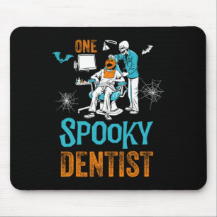 One Spooky Dentist Scary Dental Halloween Skeleton Mouse Pad