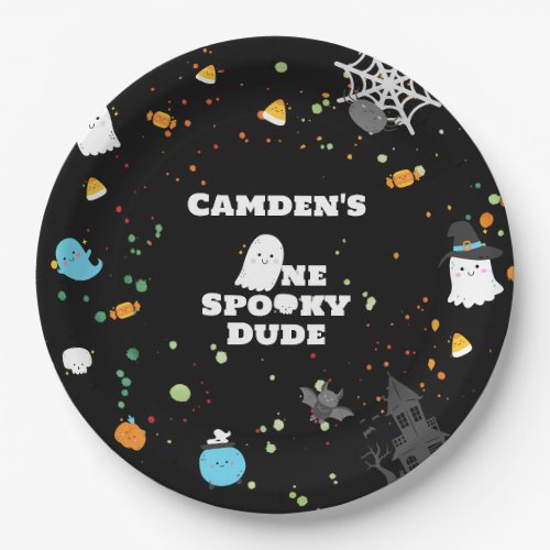 One Spooky Dude Birthday  Paper Plates