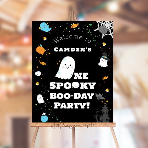 One Spooky Dude First Birthday Welcome Sign 