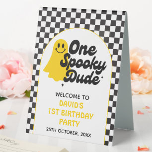 One Spooky Dude First Birthday Welcome Table Tent