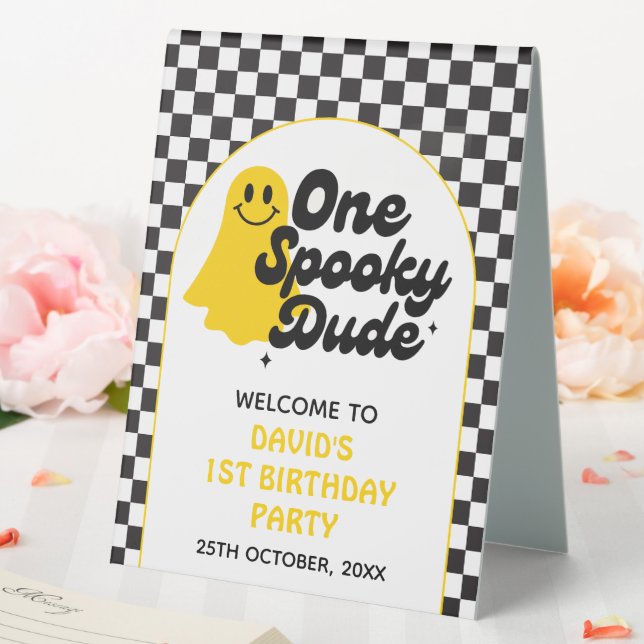 One Spooky Dude First Birthday Welcome Table Tent (In SItu (Wedding))