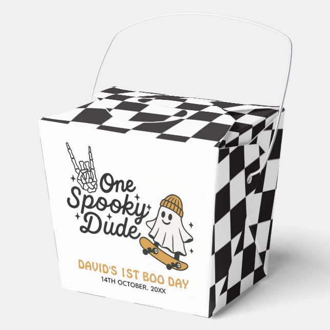 One Spooky Dude Halloween Birthday  Favor Boxes (Front)