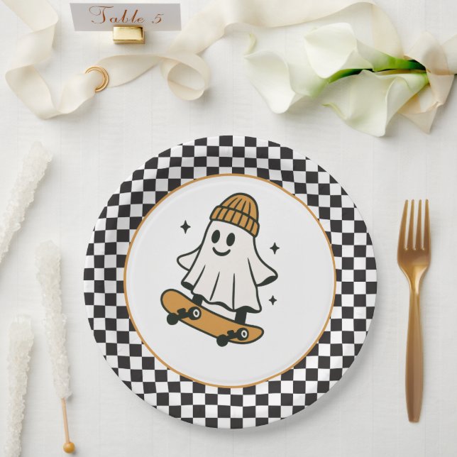 One Spooky Dude Halloween Birthday  Paper Plates (Wedding)