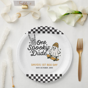 One Spooky Dude Halloween Birthday  Paper Plates