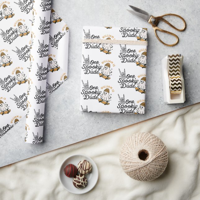 One Spooky Dude Halloween Birthday  Wrapping Paper (Crafts)
