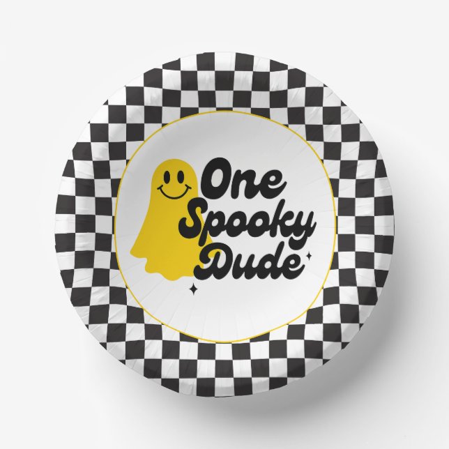 One Spooky Dude Halloween First Birthday Paper Bowls (Front)