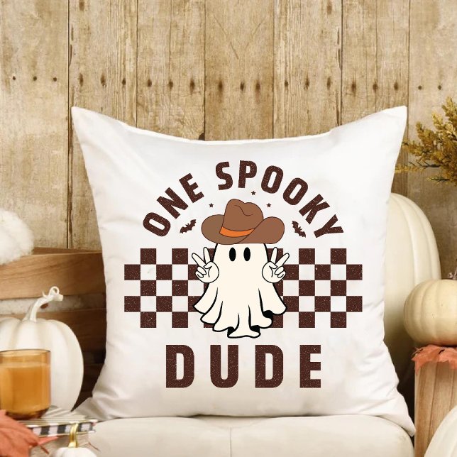 One Spooky Dude Western Baby Cowboy Birthday Throw Pillow (One Spooky Dude Western Baby Cowboy Birthday Throw Pillow)
