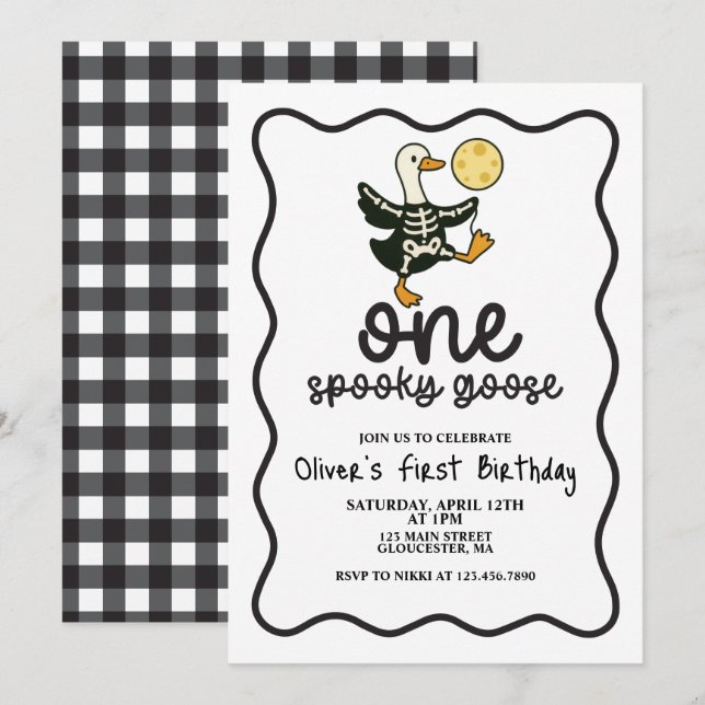 One Spooky Goose Halloween Invitation (Front/Back)