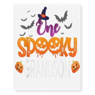 One Spooky Grandson Family Matching Halloween Gift Temporary Tattoos