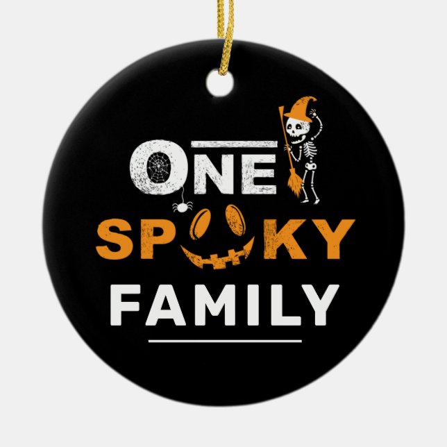 One Spooky Halloween Matching Family Costume Ceramic Ornament (Front)