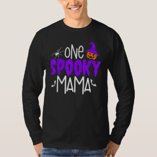 One Spooky Mama Pumpkin Halloween Holiday T-Shirt