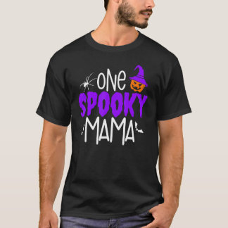One Spooky Mama Pumpkin Halloween Holiday T-Shirt