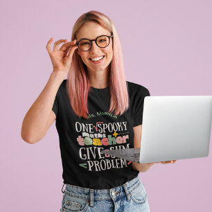 One spooky math teacher customisable halloween T-Shirt