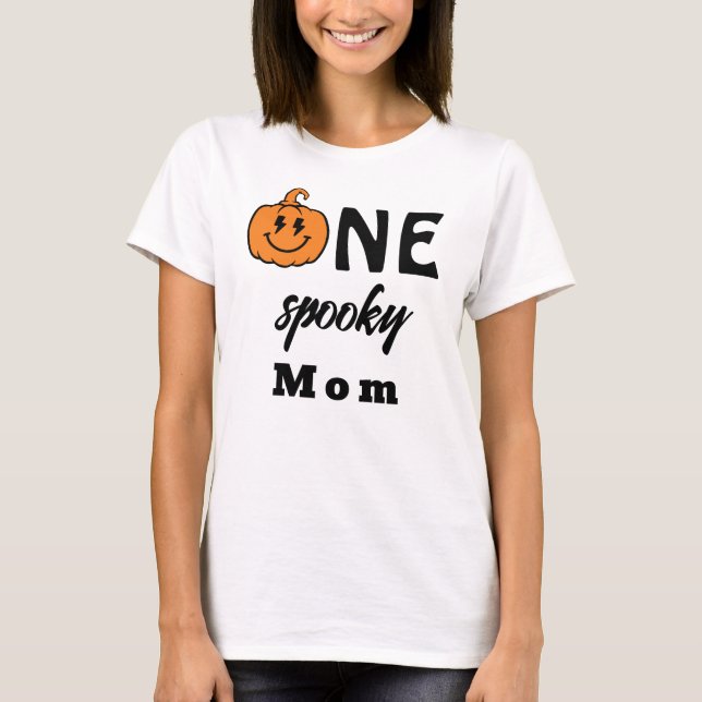 One Spooky Mom Halloween Matching Family T-Shirt (Front)
