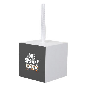 One Spooky Nana Halloween Ghost Design Cube Ornament