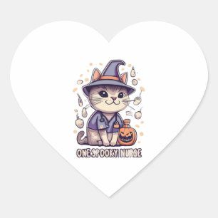 One Spooky Nurse Dog for Spooky Season Lovers   Heart Sticker