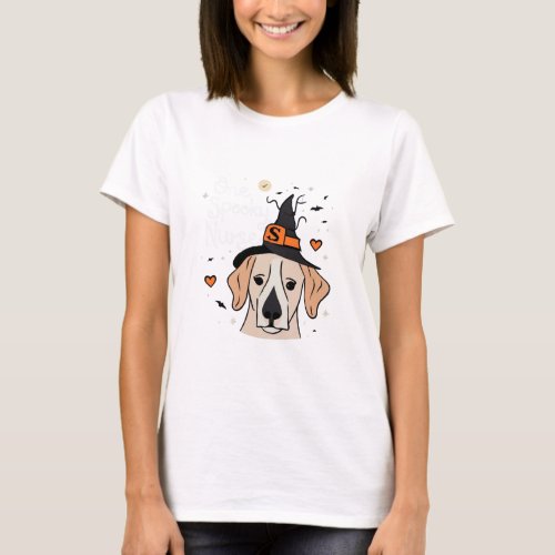     One Spooky Nurse Dog Perfect for Haunting Cele T_Shirt