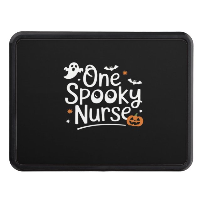One Spooky Nurse Funny Ghost Nurse Halloween Essen Hitch Cover (Front)