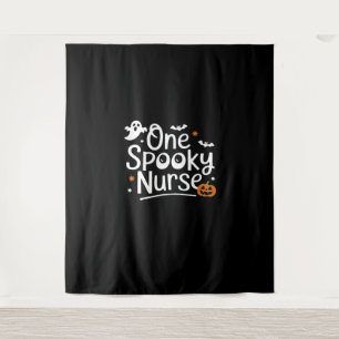 One Spooky Nurse Funny Ghost Nurse Halloween Essen Tapestry