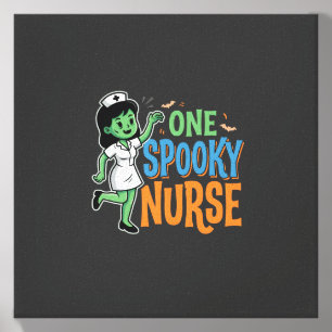 One Spooky Nurse Halloween Design Canvas Photo Tile