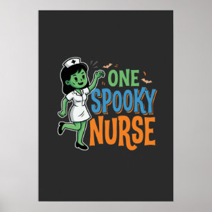 One Spooky Nurse Halloween Design Poster