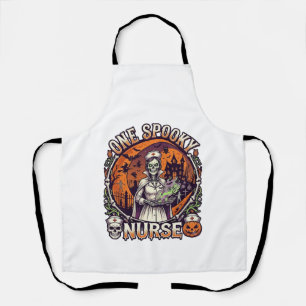 One Spooky Nurse Halloween Skeleton Potions Haunte Apron