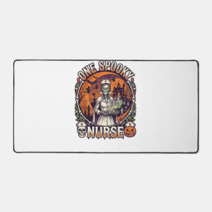 One Spooky Nurse Halloween Skeleton Potions Haunte Desk Mat
