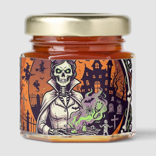One Spooky Nurse Halloween Skeleton Potions Haunte Honey Jar Favors