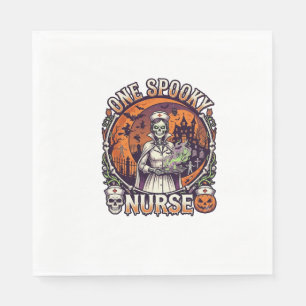 One Spooky Nurse Halloween Skeleton Potions Haunte Napkins