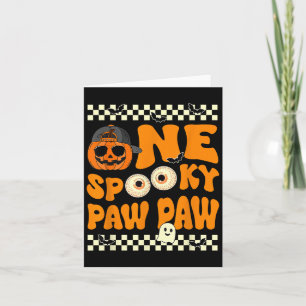 One Spooky Paw Paw First Birthday Halloween Jack O Card