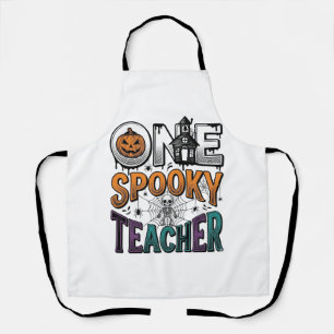 One Spooky Teacher Halloween Vector Design_1 Apron