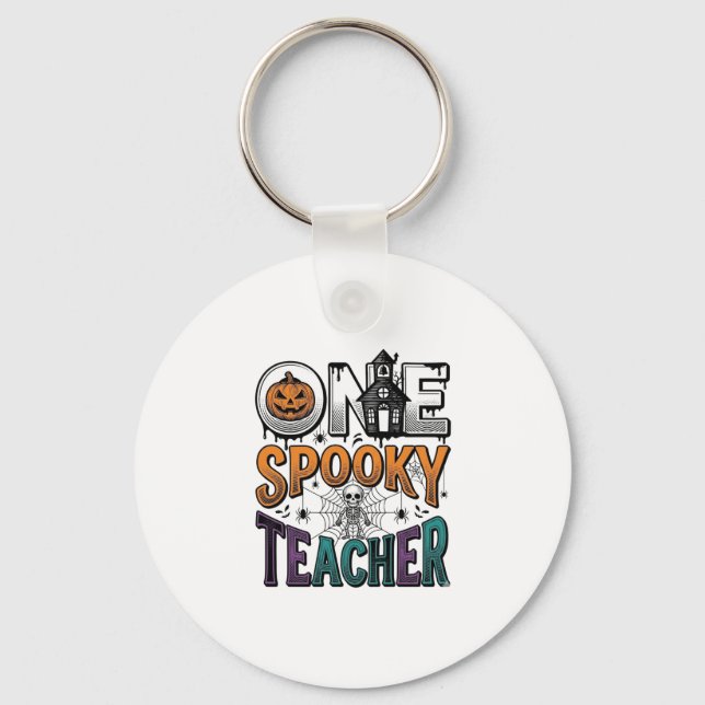 One Spooky Teacher Halloween Vector Design_1 Keychain (Front)