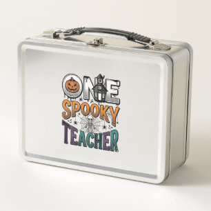 One Spooky Teacher Halloween Vector Design_1 Metal Lunch Box