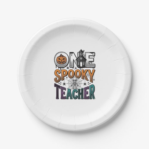 One Spooky Teacher Halloween Vector Design_1 Paper Plates