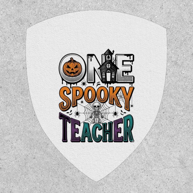 One Spooky Teacher Halloween Vector Design_1 Patch (Front)