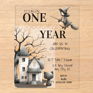 One Spooky Year Halloween 1st Birthday Invitation