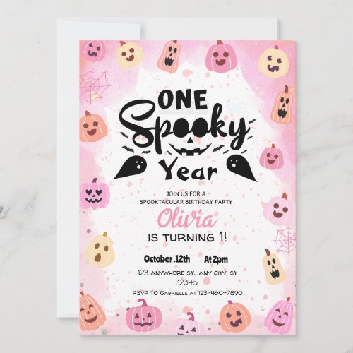 One Spooky Year Halloween Birthday Invitation