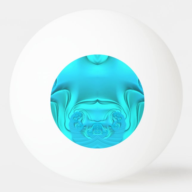 One Star Ping Pong Ball, Bubbly Blue and Aqua ~ Ping Pong Ball (Front)