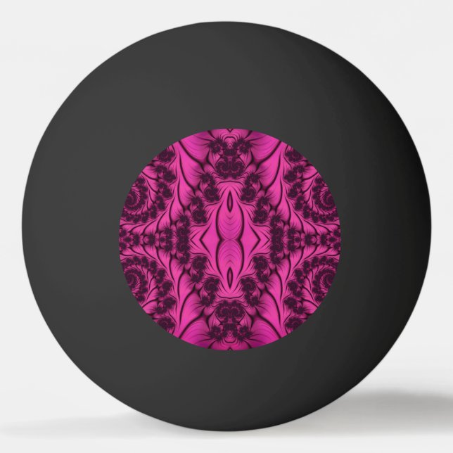 One Star Ping Pong Ball, Pink Black Ball (Front)