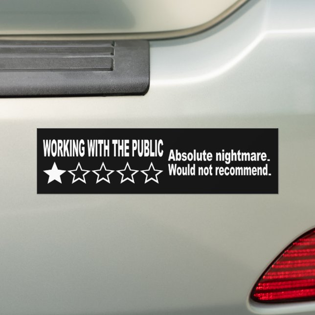 One Star Review Black Bumper Sticker (On Car)