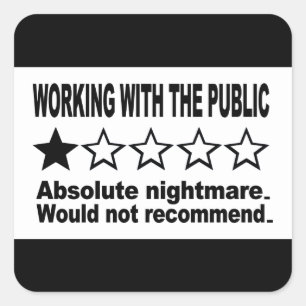 One Star Review Square Sticker