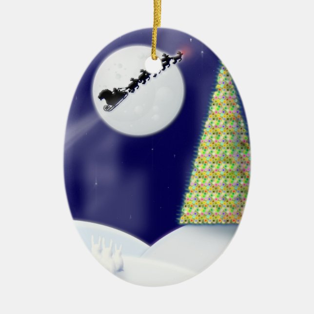 One Starry Night Ceramic Ornament (Front)