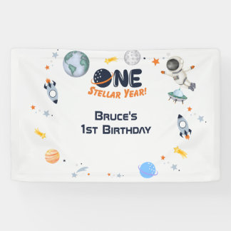 One Stellar Year, Space 1st Birthday Banner