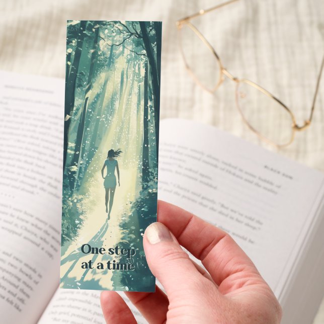 One Step At a Time Motivational Bookmark (Hand)