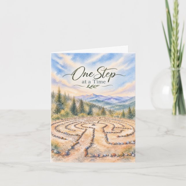 One Step at a Time Stone Labyrinth Card (Front)