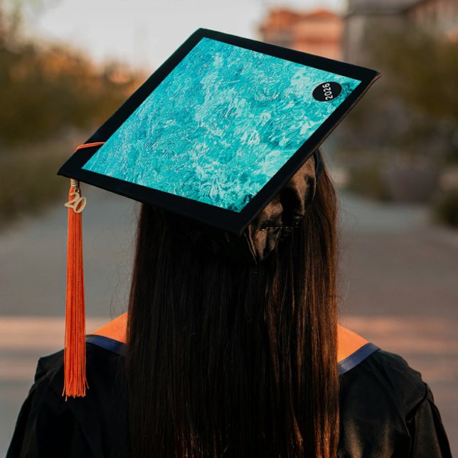 One Step Grad Cap - Beach Water - Making Waves (Introducing “Making Waves”, Grad Lore’s one step, polished peel‑and‑sticker grad cap topper design)