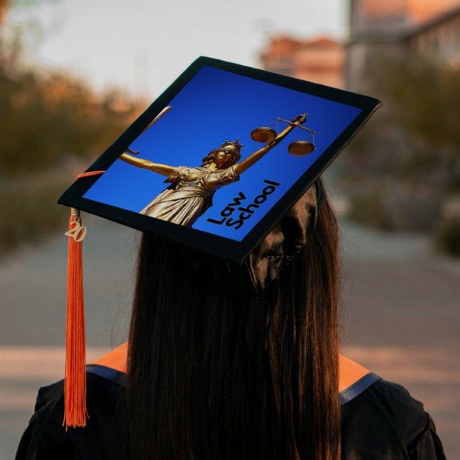 One-Step Grad Cap - Faculty - "Law School" (Introducing “Law School”, Grad Lore’s bold, one step, polished peel‑and‑stick grad cap topper )