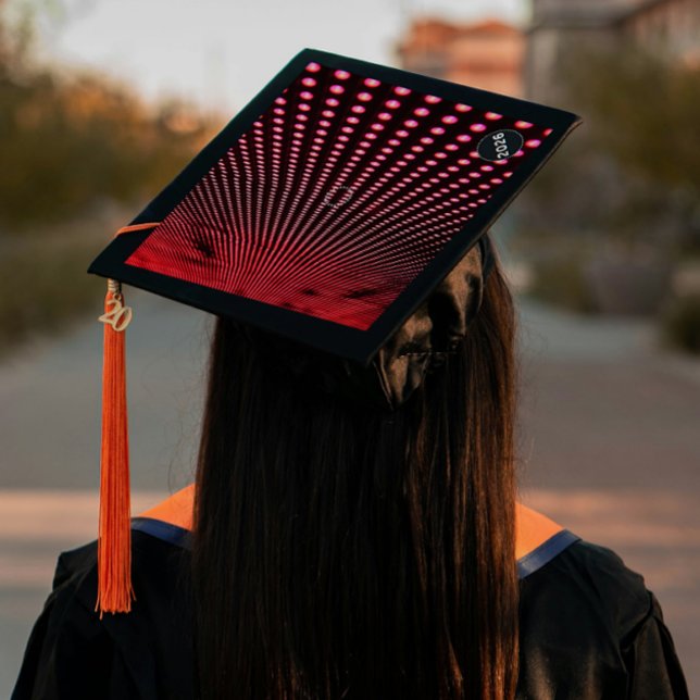 One Step Grad Cap - Inspirational -"Red Carpet" (Introducing “ Red Carpet”, Grad Lore’s bold polished peel‑and‑stick grad cap topper design.)