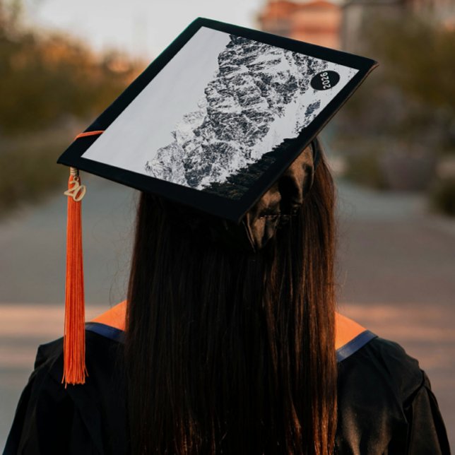 One Step Grad Cap - Landscape - Climb Any Mountain (Grad Lore "Climb Any Mountain". Bold one-step designs. Peel and stick. )
